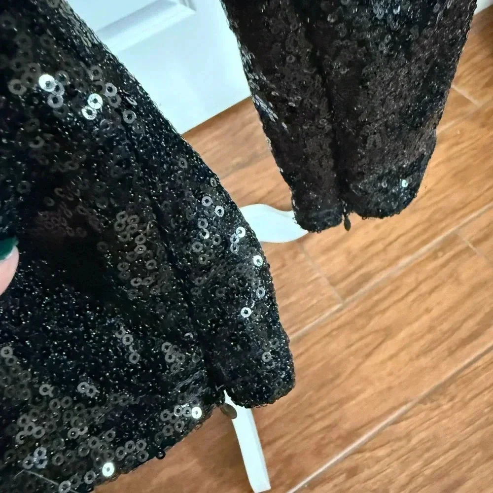 Black sequined pants - BNWT size M - Picture 9 of 10